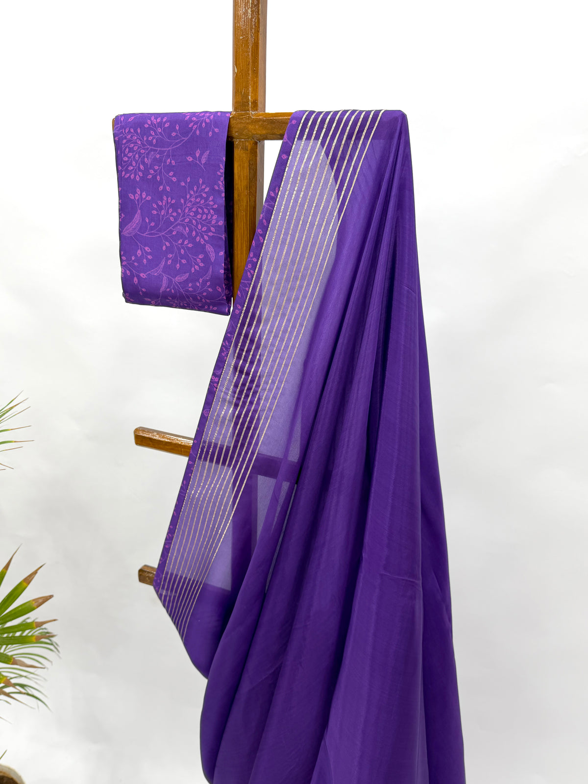 PURPLE KUMRI SILK SCALLOP SILK SAREE