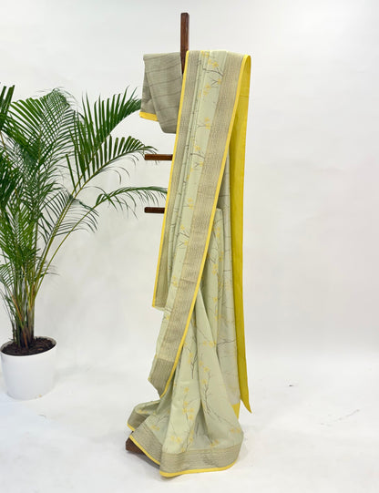 MINTGREEN BLOOM SOFTSILK SAREE