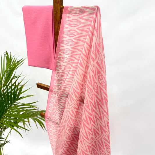 PINK STRIPES MUL CHANDERI SAREE