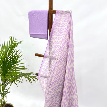 LAVENDER STRIPES MUL CHANDERI SAREE