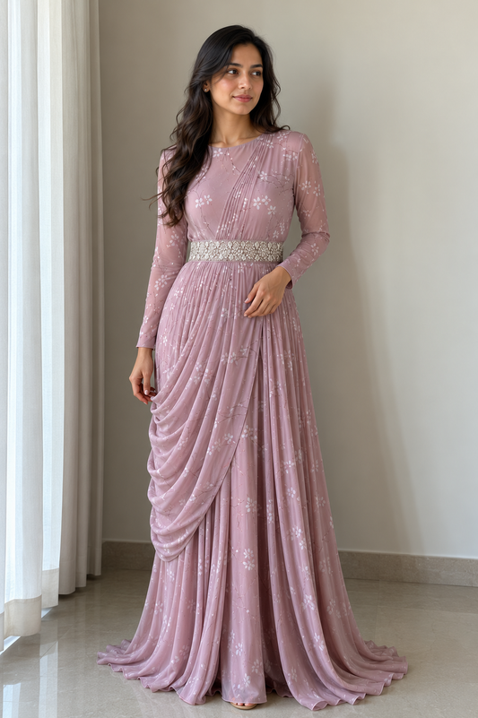 Lilac Bloom Drape Floorlength