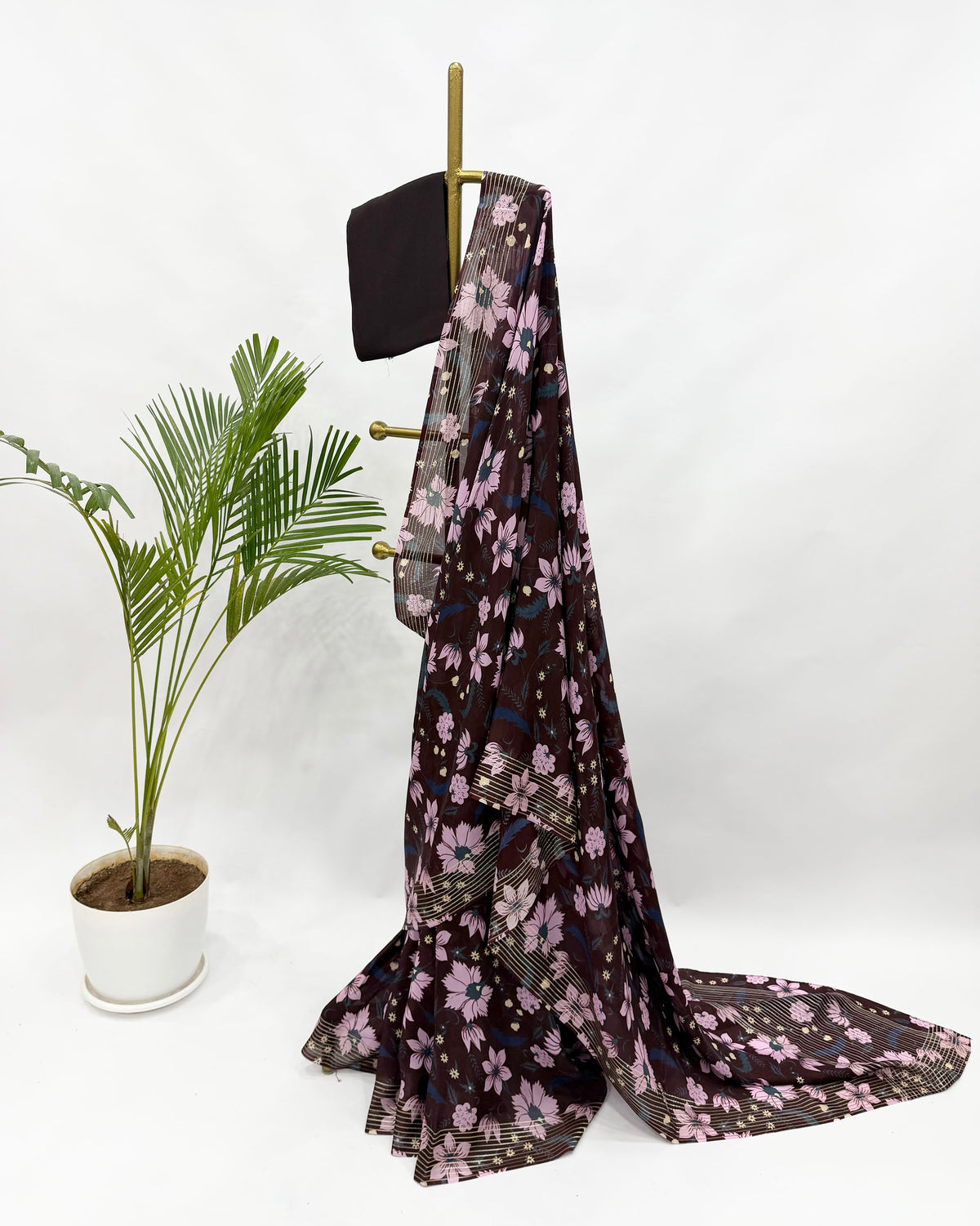 BERRY INDI PRINT CREPE SILK SAREE