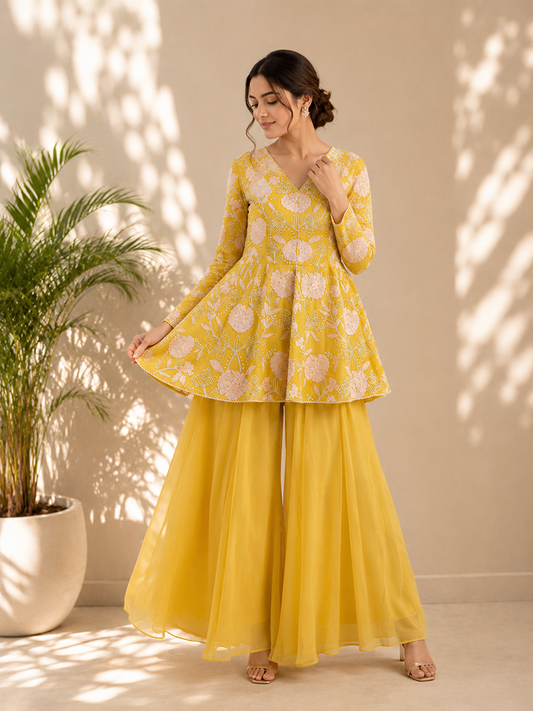 yellow IT peplum pants