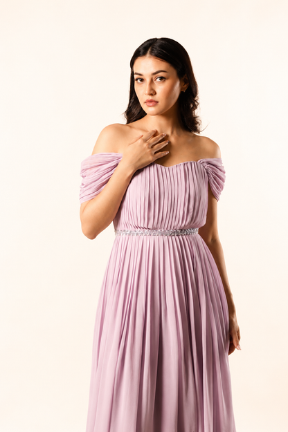 Lilac Peonia Printed Floorlength