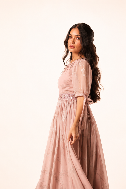 Rose Brown Foliole Gradient Floorlength
