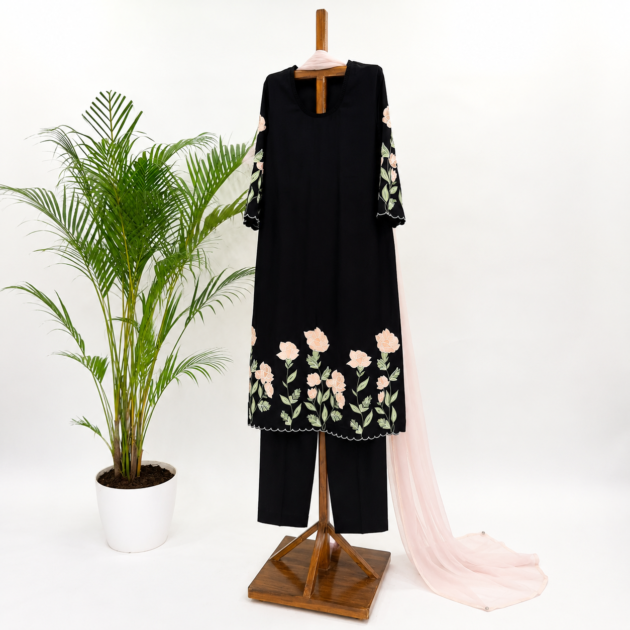 Black ME straight Cut Kurta Set