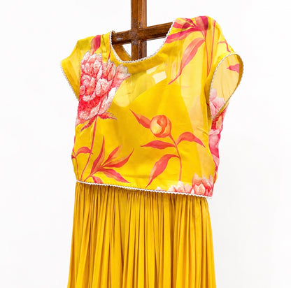 Sunshine yellow Peonia Tie jacket dress