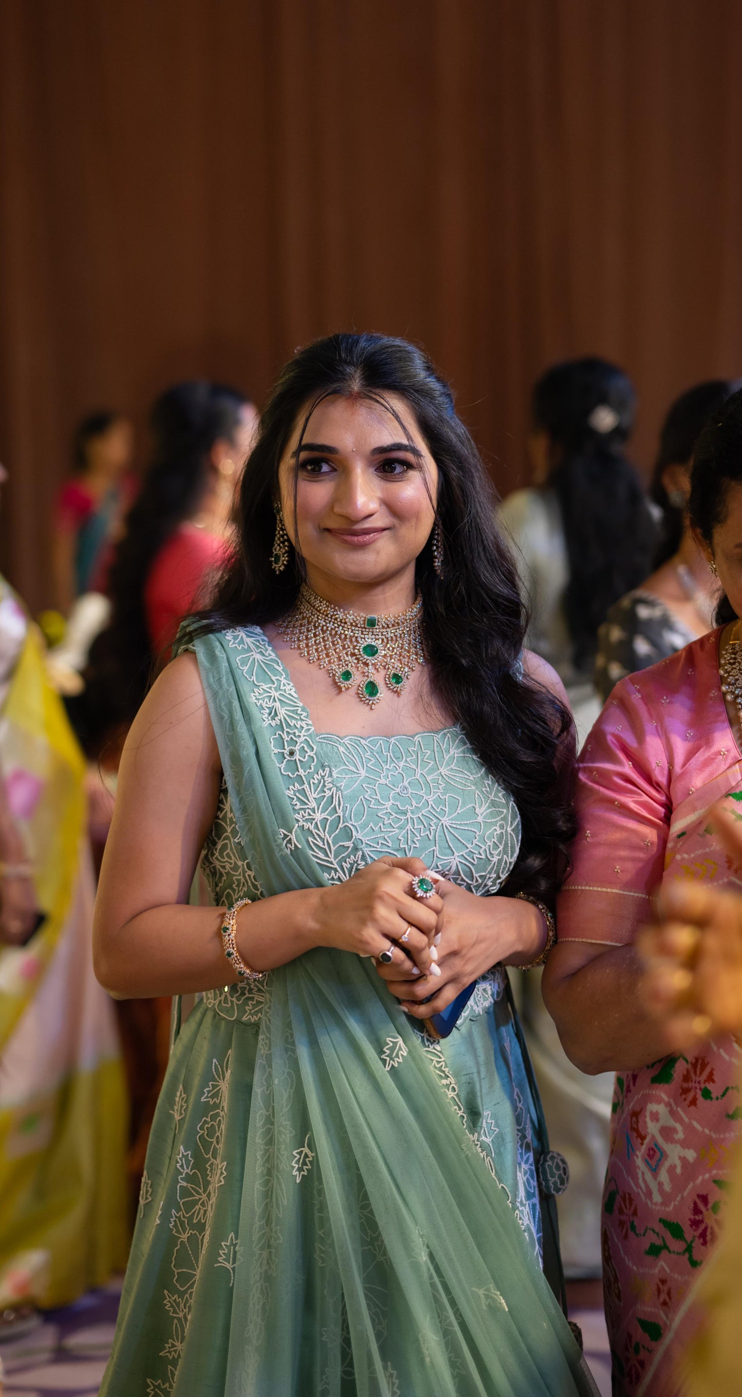 Sea Green Pearl Embroidered Lehenga Set