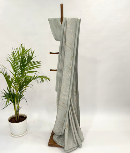 PASTEL GREEN BOTANICA SOFTSILK SAREE