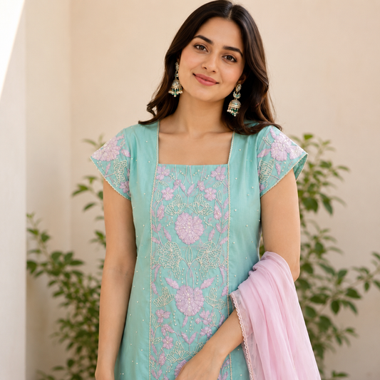 Blue IT Dhoti Kurta Set