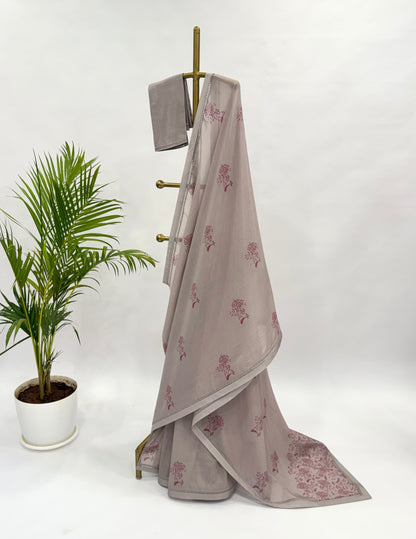 CEMENT KUMRI MOTIFS CHANDERI SAREE