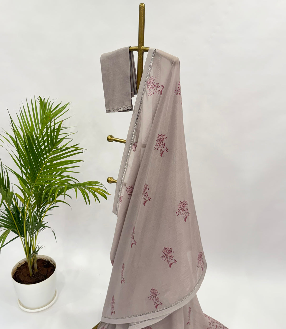 CEMENT KUMRI MOTIFS CHANDERI SAREE