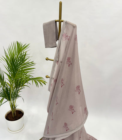 CEMENT KUMRI MOTIFS CHANDERI SAREE