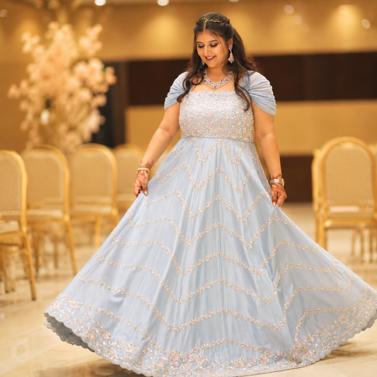 Powder Blue Bridal Gown