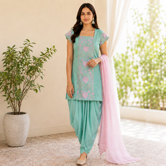 Blue IT Dhoti Kurta Set