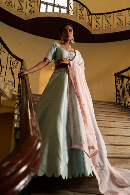 Ice Blue Lehenga