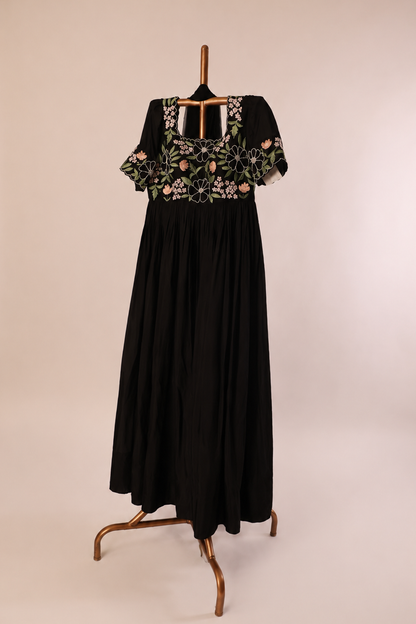 Black Multithread Anarkali Set