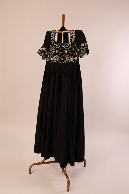 Black Multithread Anarkali Set