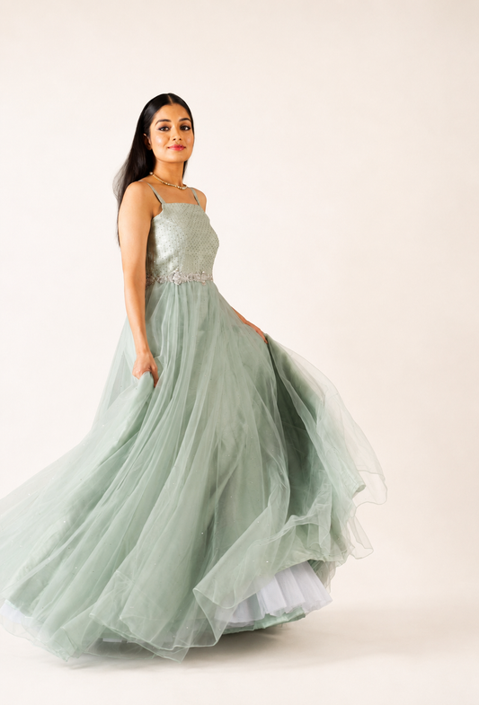 Seagreen Tulle Floorlength