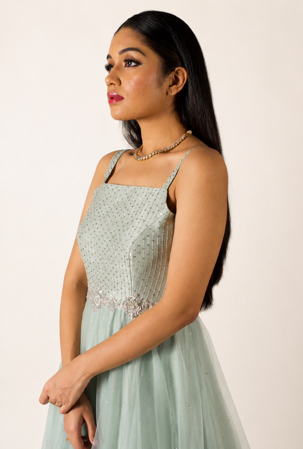 Seagreen Tulle Floorlength