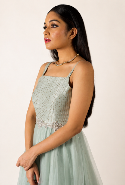 Seagreen Tulle Floorlength