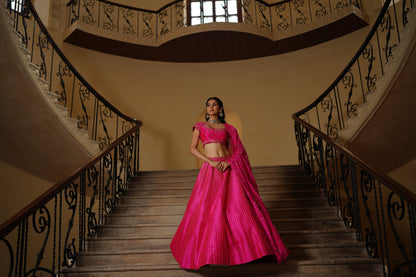 Hot Pink Pitta Lehenga