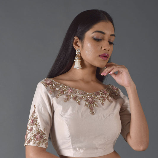 Ivory Knot Embroidery Blouse