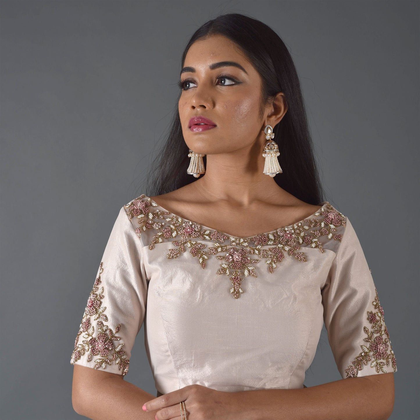 Ivory Knot Embroidery Blouse