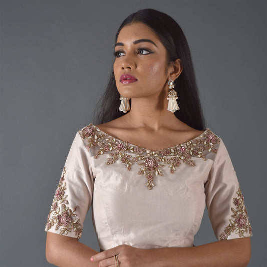 Ivory Knot Embroidery Blouse