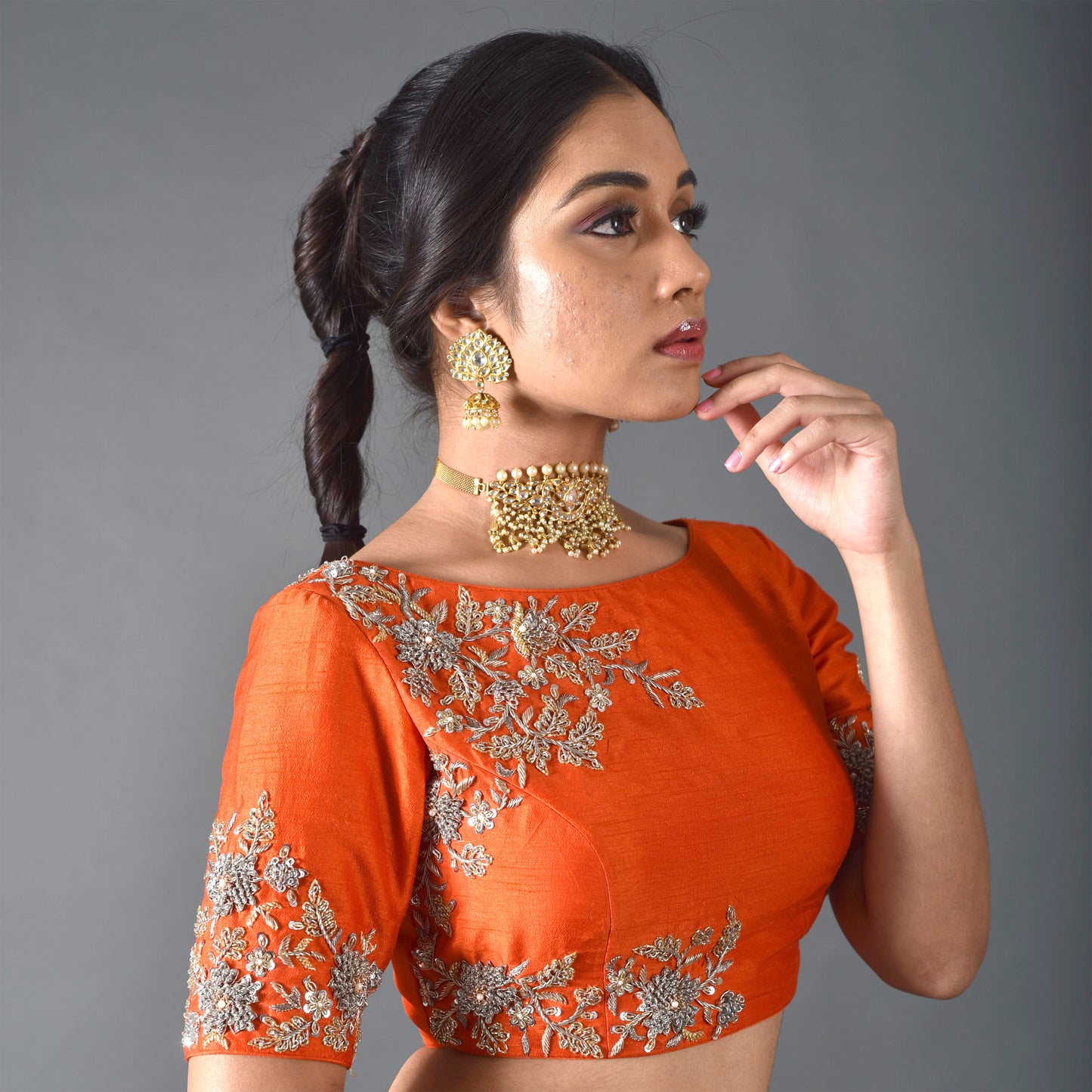 Orange Dharni Blouse