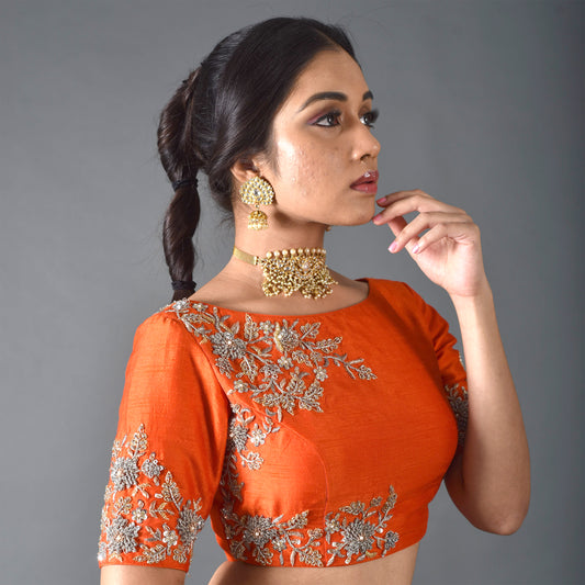 Orange Dharni Blouse