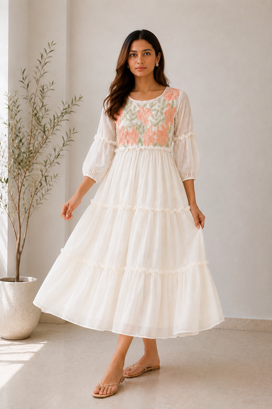 Off-White Layered Kota Dress