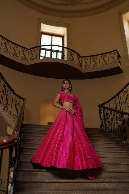 Hot Pink Pitta Lehenga