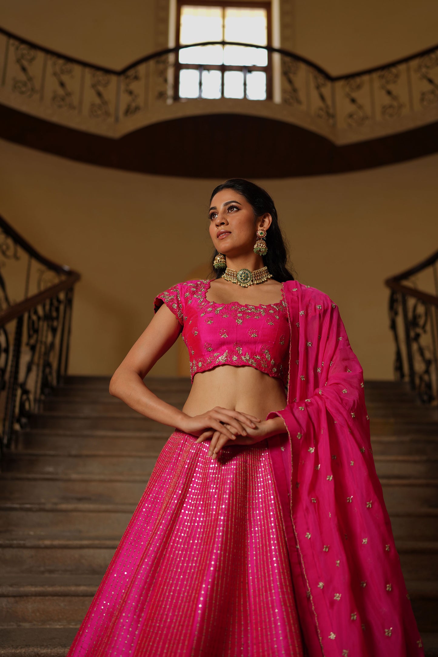 Hot Pink Pitta Lehenga