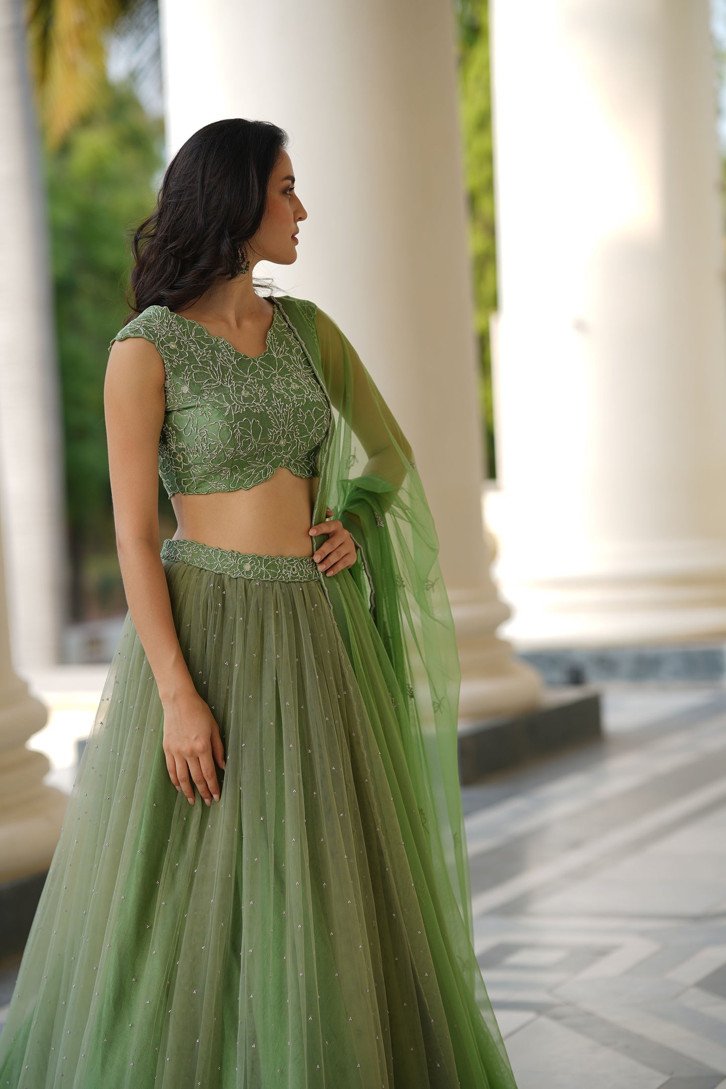 Green Pearl Lehenga