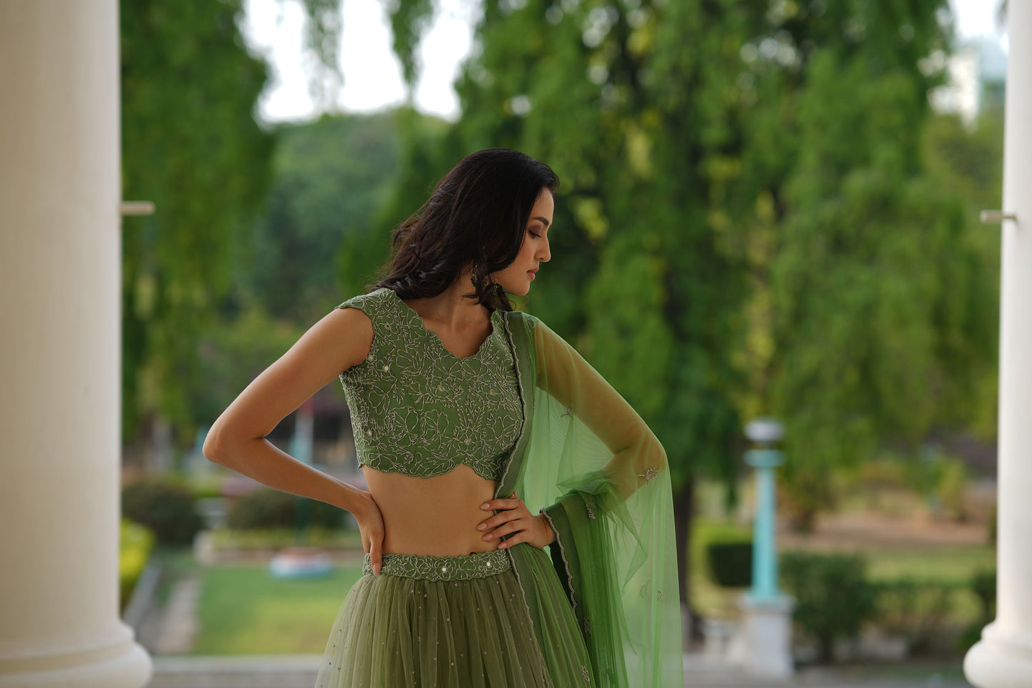 Green Pearl Lehenga
