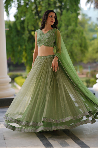 Green Pearl Lehenga