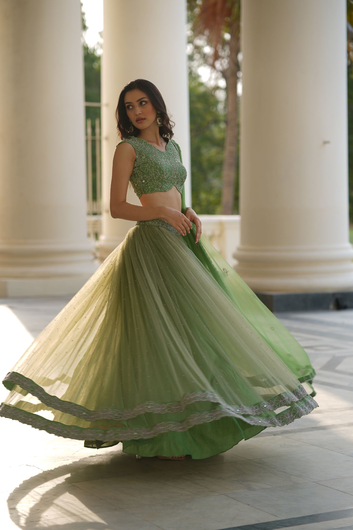 Green Pearl Lehenga