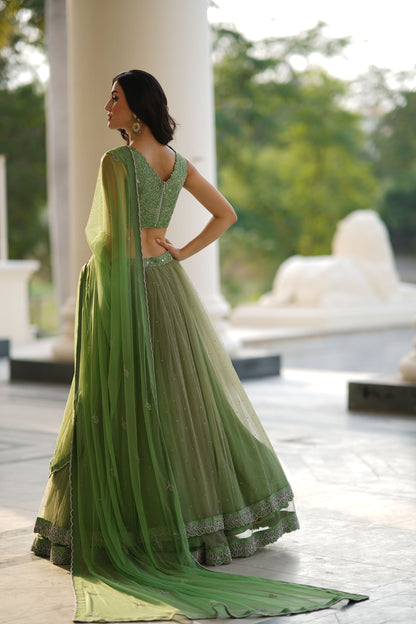 Green Pearl Lehenga