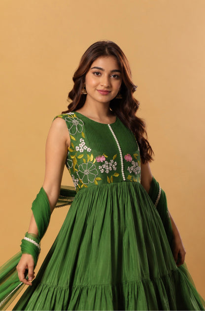 Green MT sharara set