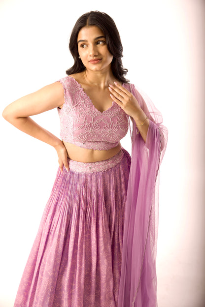 Lavender Kumri Skirt Set
