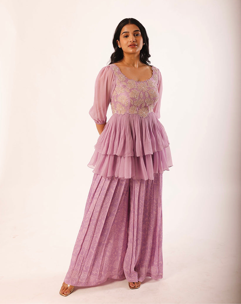 Lavender Kumri Peplum Pants