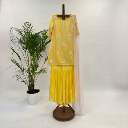 Georgette Flowers Sharara Set
