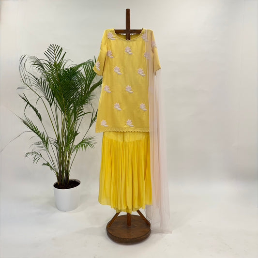 Georgette Flowers Sharara Set