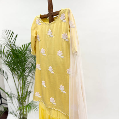 Georgette Flowers Sharara Set