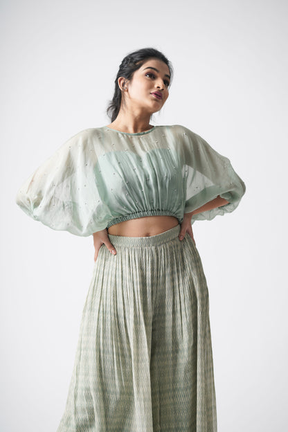 stripes ballon top and pants