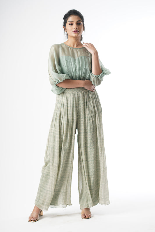 stripes ballon top and pants