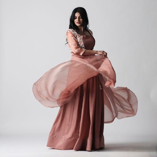 Rust Vinca overlay Floorlength