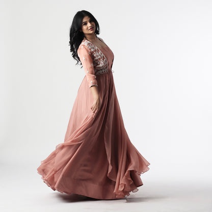 Rust Vinca overlay Floorlength