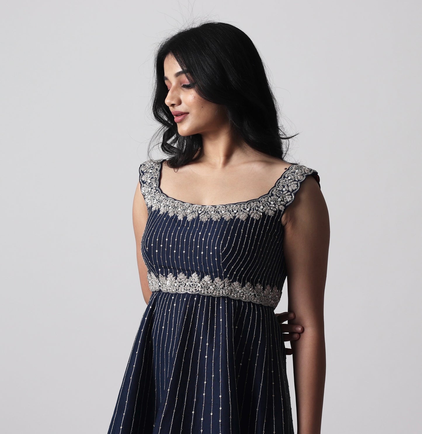 Midnight blue sharara set
